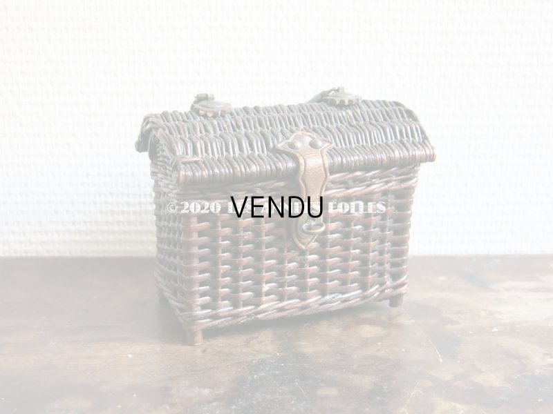 画像3: 1900年代 アンティーク ドール用 パニエ レザーのハンドル付き ブラウン