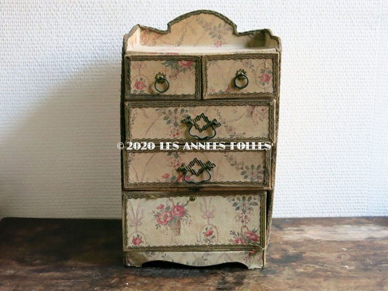 画像3: *蚤の市* 1900年代 アンティーク カルトナージュチェスト  薔薇の花かご