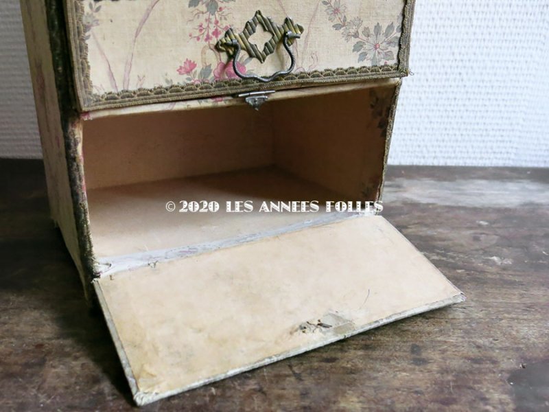 画像10: *蚤の市* 1900年代 アンティーク カルトナージュチェスト  薔薇の花かご