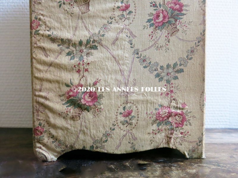 画像17: *蚤の市* 1900年代 アンティーク カルトナージュチェスト  薔薇の花かご