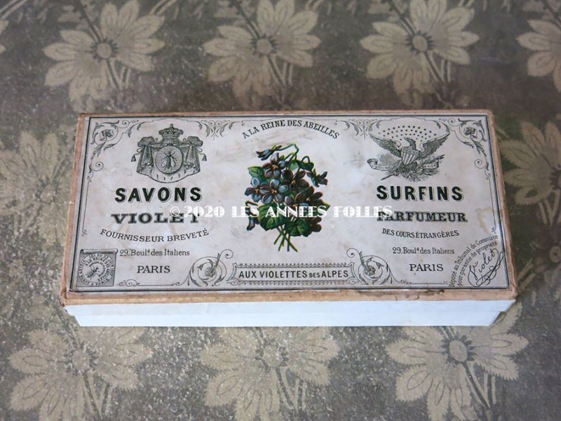 画像4: 19世紀末 アンティーク 菫のソープーボックス SAVON AUX VIOLETTES DES ALPES - VIOLET PARIS -