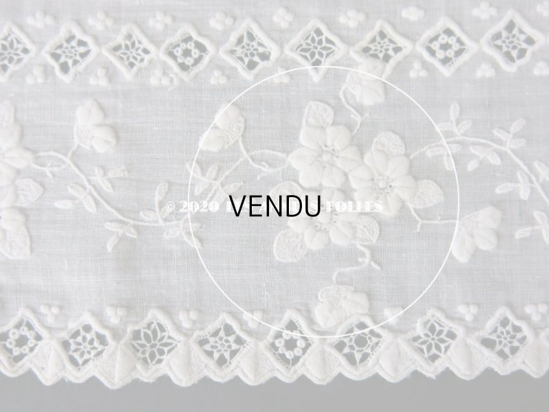 画像17: 19世紀 アンティーク  ホワイトワークの結婚式のハンカチ モノグラム＆透かし模様入り