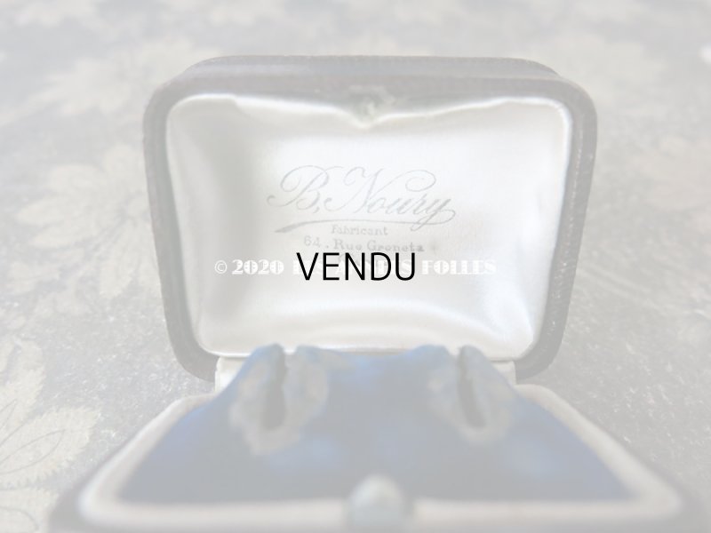 画像7: アンティーク 本革製 ジュエリーボックス ピアス用 ブラウン