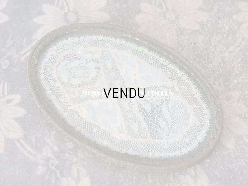 画像7: 1900年代 アンティーク 小さなトレイ　シルク製 5色の薔薇のロココトリム＆レースの装飾 小物入れ