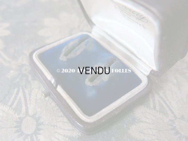 画像6: アンティーク 本革製 ジュエリーボックス ピアス用 ブラウン