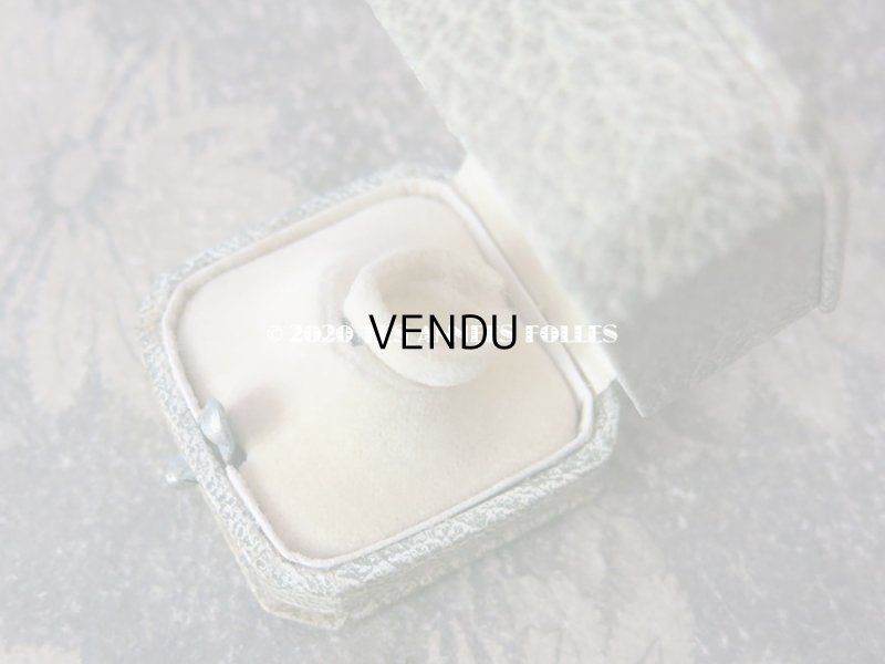 画像6: アンティーク  金彩入り リングボックス ジュエリーボックス ライトグレー&グリーン