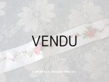 1900年代 アンティーク シルクサテン＆ベルベットのリボン　薔薇のハンドペイント 69cm　2.7cm幅 