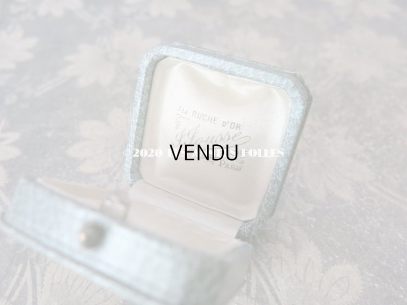 画像3: アンティーク  金彩入り ジュエリーボックス グレイッシュブルー