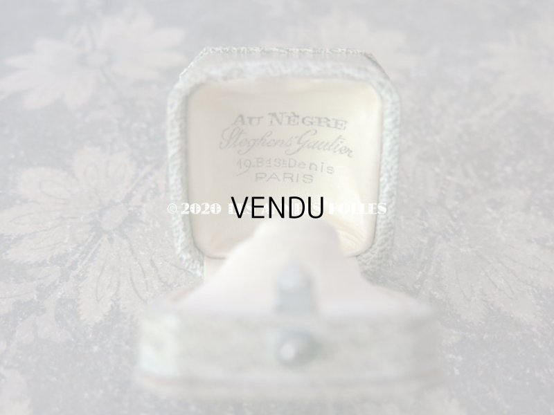 画像7: アンティーク  金彩入り リングボックス ジュエリーボックス ライトグレー&グリーン