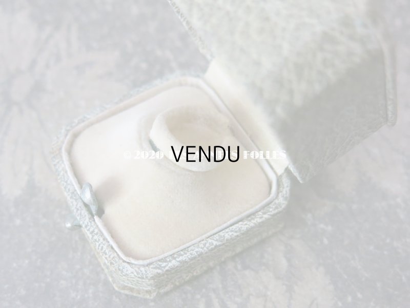 画像5: アンティーク  金彩入り リングボックス ジュエリーボックス ライトグレー&グリーン