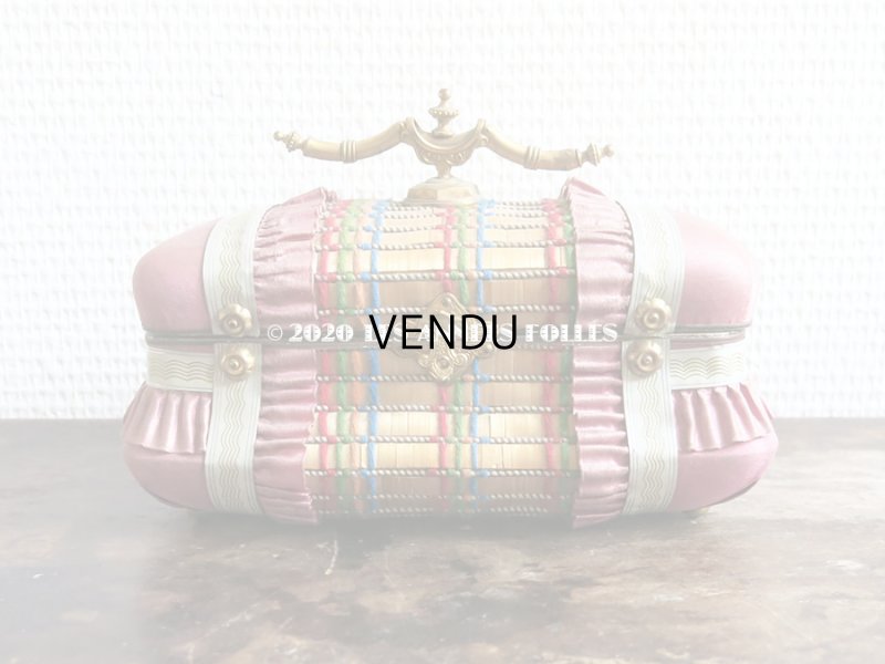 画像3: 19世紀 アンティーク ナポレオン3世時代 お菓子箱 ハンドル付き 花模様のレースペーパー チョコレートボックス 木箱 