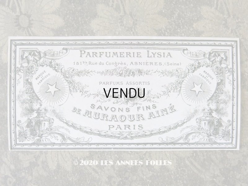 画像1: アンティーク ソープラベル SAVON FINS DE MURAOUR AINE PARIS - PARFUMERIE LYSIA -