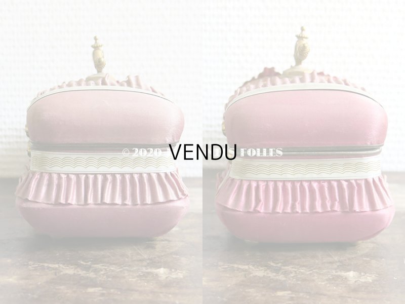 画像10: 19世紀 アンティーク ナポレオン3世時代 お菓子箱 ハンドル付き 花模様のレースペーパー チョコレートボックス 木箱 