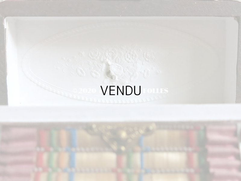 画像13: 19世紀 アンティーク ナポレオン3世時代 お菓子箱 ハンドル付き 花模様のレースペーパー チョコレートボックス 木箱 