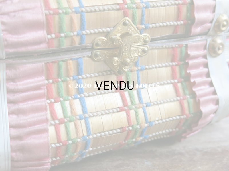 画像17: 19世紀 アンティーク ナポレオン3世時代 お菓子箱 ハンドル付き 花模様のレースペーパー チョコレートボックス 木箱 