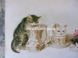 画像2: 1900年代 アンティークポストカード ミルクを飲む子猫達 (2)