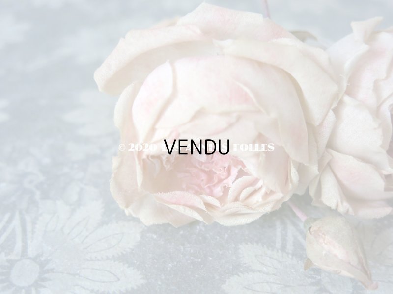 画像8: 未使用 ラベル付き アンティーク 薔薇の布花 淡いピンク カップ咲き コサージュ