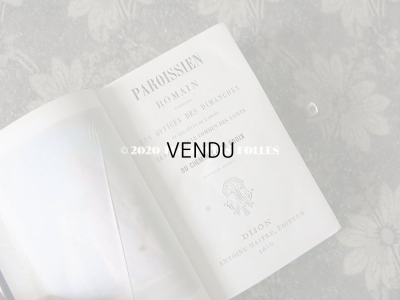 画像10: 1870年 アンティーク ミサ典書 ダークブルーのベルベット