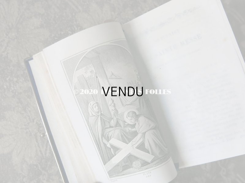 画像11: 1870年 アンティーク ミサ典書 ダークブルーのベルベット