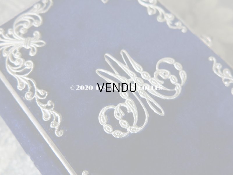 画像7: 1870年 アンティーク ミサ典書 ダークブルーのベルベット