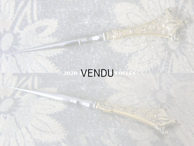 画像11: 19世紀末 アンティーク ヴェルメイユ製 薔薇模様 裁縫道具のセット 