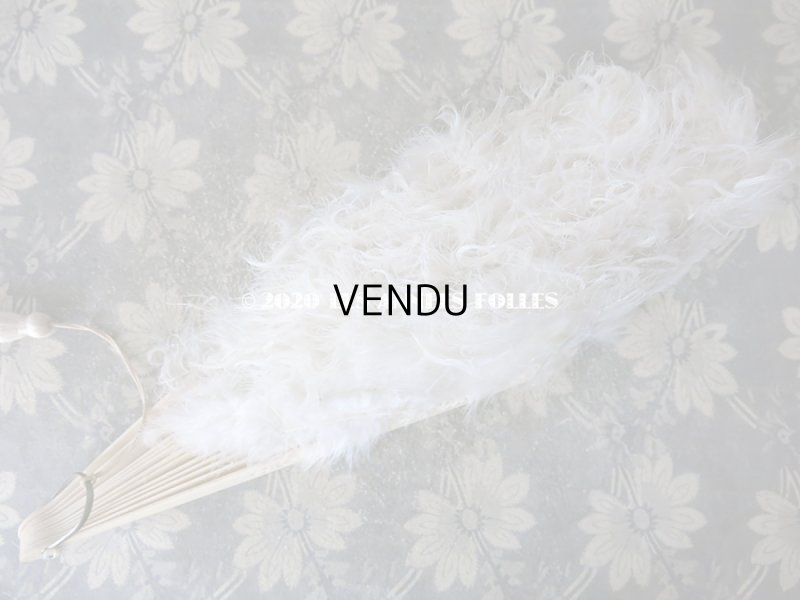 画像4: 1900年代 アンティーク オフホワイトのファン  白鳥のフェザー＆ボーン製