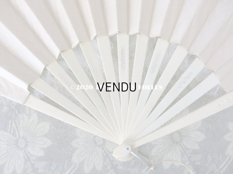 画像9: 1900年代 アンティーク オフホワイトのファン  白鳥のフェザー＆ボーン製