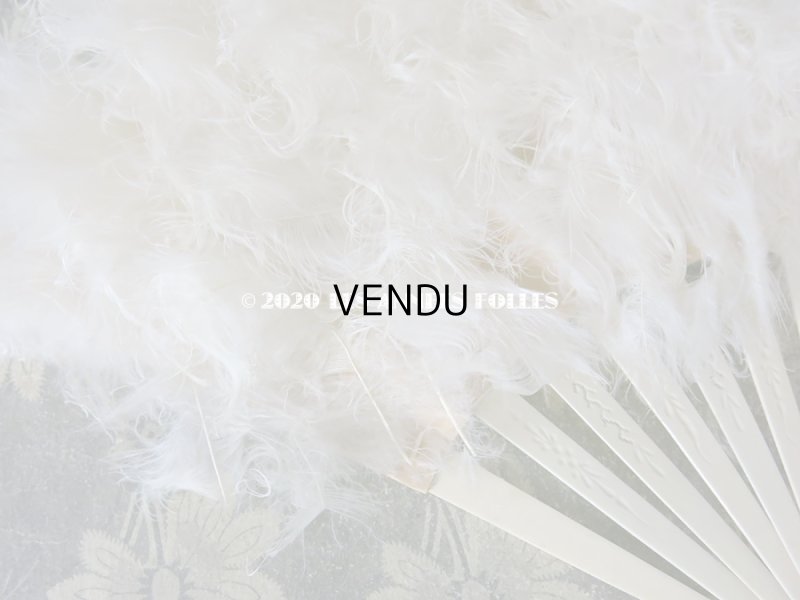 画像6: 1900年代 アンティーク オフホワイトのファン  白鳥のフェザー＆ボーン製