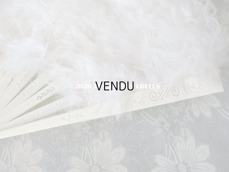 画像10: 1900年代 アンティーク オフホワイトのファン  白鳥のフェザー＆ボーン製