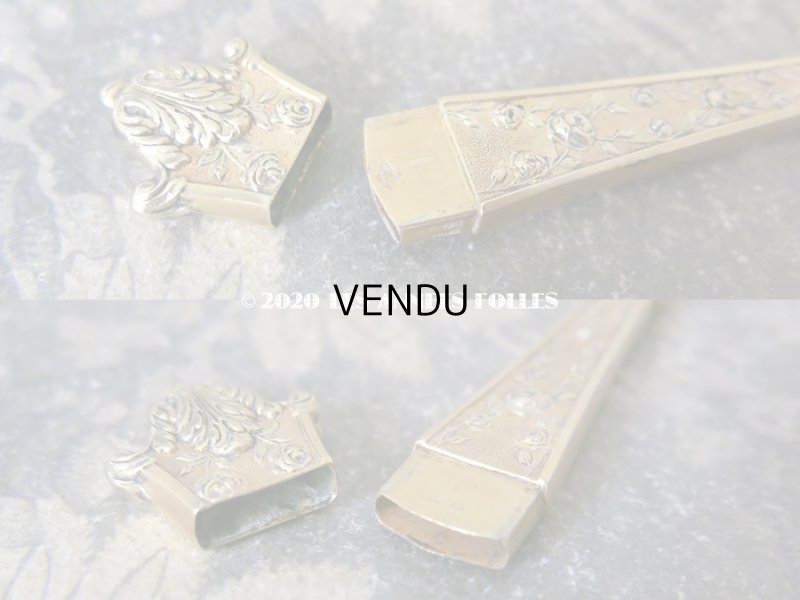 画像6: 19世紀末 アンティーク ヴェルメイユ製 薔薇模様 裁縫道具のセット 