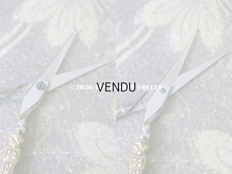 画像10: 19世紀末 アンティーク ヴェルメイユ製 薔薇模様 裁縫道具のセット 