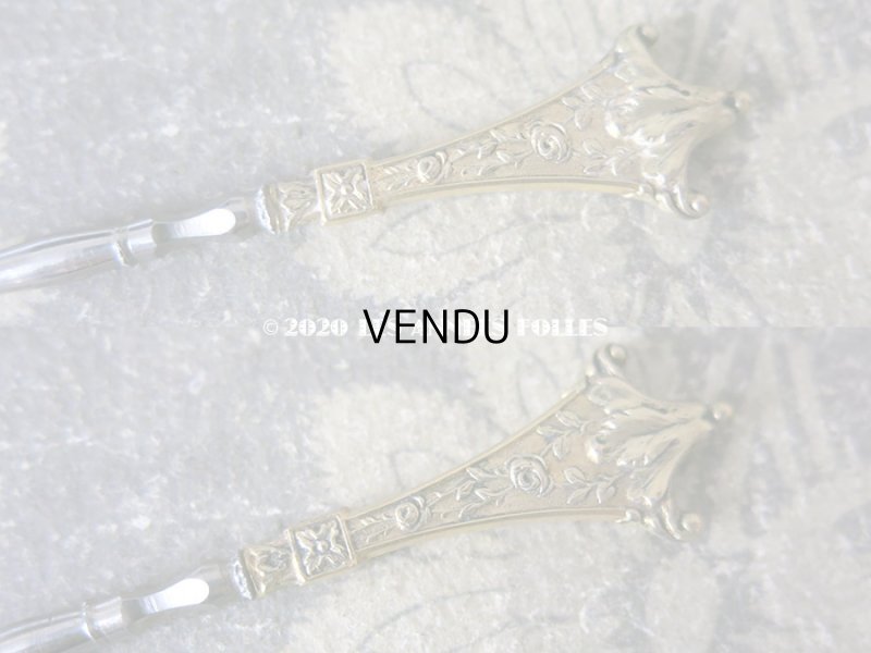 画像12: 19世紀末 アンティーク ヴェルメイユ製 薔薇模様 裁縫道具のセット 