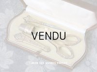19世紀末 アンティーク ヴェルメイユ製 薔薇模様 裁縫道具のセット 