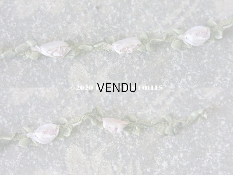 画像7: 未使用 1900年代 アンティーク シルク製 薔薇のロココトリム 30cm 淡いパープル