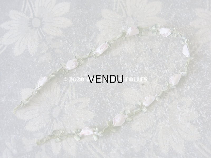 画像3: 未使用 1900年代 アンティーク シルク製 薔薇のロココトリム 30cm 淡いパープル