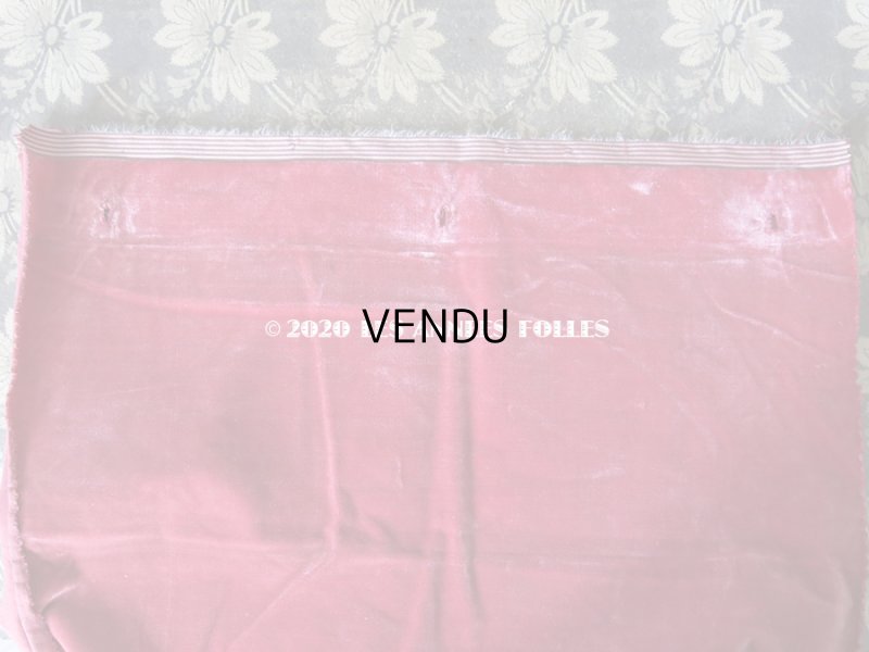 画像5: 1920年代 アンティーク ファブリック シルク製 ベルベット ピンク　37×120cm