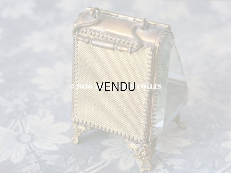 画像9: アンティーク 懐中時計 & ジュエリーボックス パウダーブルーのシルク製クッション