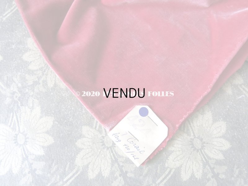 画像4: 1920年代 アンティーク ファブリック シルク製 ベルベット ピンク　37×120cm