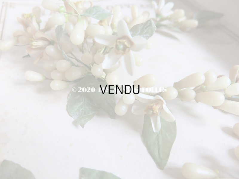 画像12: 未使用 アンティーク レースペーパー付ボックス入り&台紙付 ワックスフラワーのヘッドリース ウェディング 結婚式 ティアラ