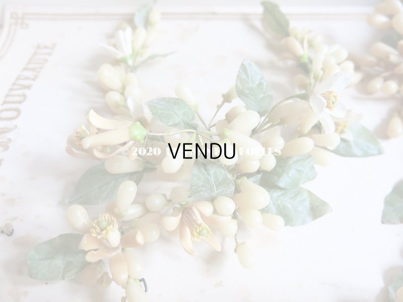 画像7: 未使用 アンティーク レースペーパー付ボックス入り&台紙付 ワックスフラワーのヘッドリース ウェディング 結婚式 ティアラ