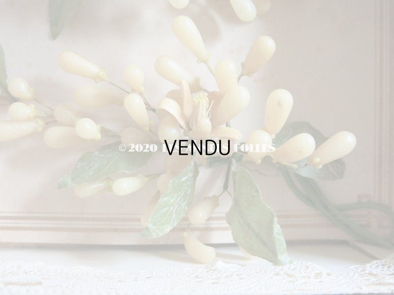 画像14: 未使用 アンティーク レースペーパー付ボックス入り&台紙付 ワックスフラワーのヘッドリース ウェディング 結婚式 ティアラ