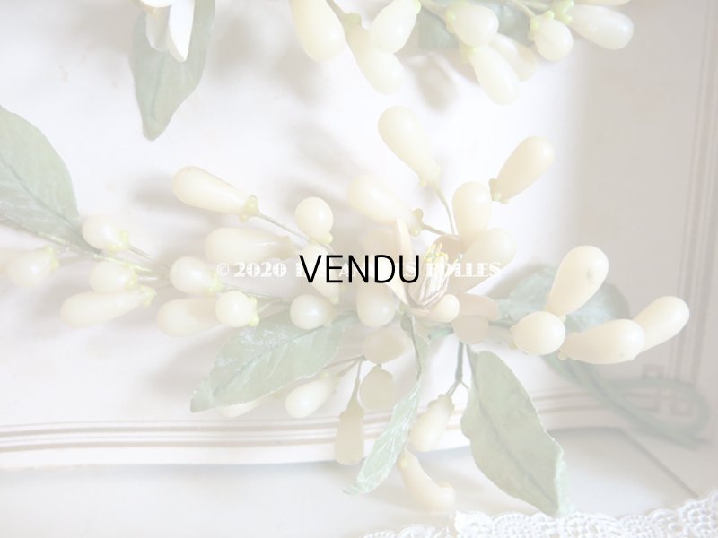 画像16: 未使用 アンティーク レースペーパー付ボックス入り&台紙付 ワックスフラワーのヘッドリース ウェディング 結婚式 ティアラ