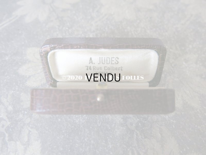 画像6: アンティーク  本革製 金彩入り ジュエリーボックス ブラウン