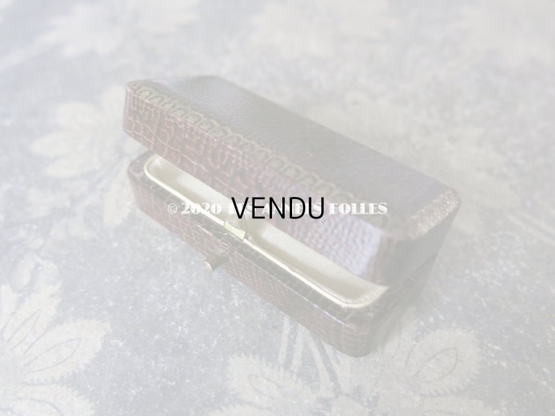 画像8: アンティーク  本革製 金彩入り ジュエリーボックス ブラウン