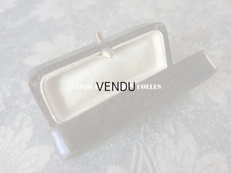 画像7: アンティーク  本革製 金彩入り ジュエリーボックス ブラウン