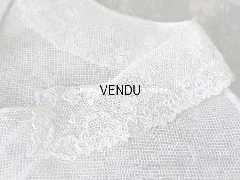 画像3: 19世紀末 アンティーク アランソンレースの襟付きトップ 【 ポワン・ダランソン 】 