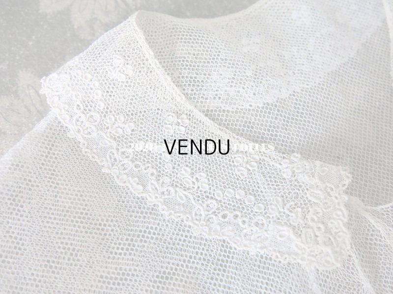 画像4: 19世紀末 アンティーク アランソンレースの襟付きトップ 【 ポワン・ダランソン 】 