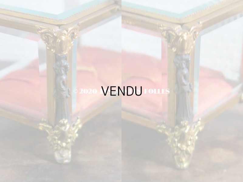 画像11: 19世紀末 アンティーク ジュエリーボックス ロカイユ装飾のフレーム  スモーキーオレンジのシルク製クッション