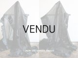 1900年代 アンティーク 黒のシルクオーガンジー  ドレスの裾 200×53cm