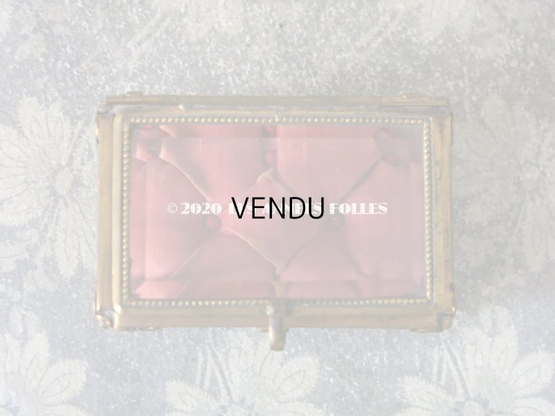 画像5: 19世紀末 アンティーク ジュエリーボックス ロカイユ装飾のフレーム  スモーキーオレンジのシルク製クッション